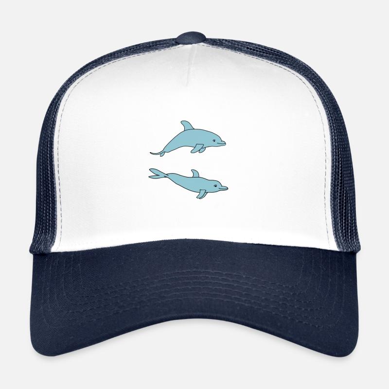 Deux déphines - Casquette trucker  - blanc/marine