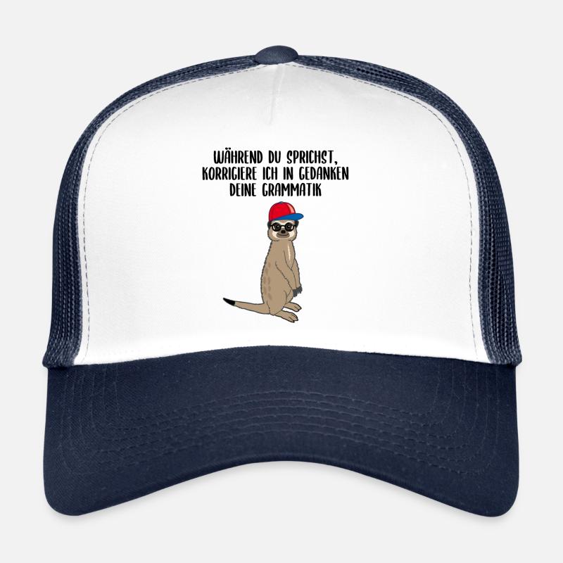 Lustiges Erdmännchen Grammatik Spruch Geschenk Trucker Cap