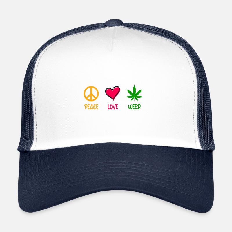 Peace Love Weed Casquette trucker 