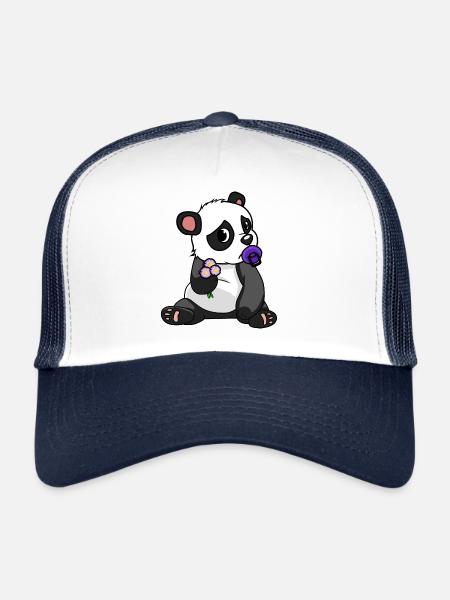 China Panda Bear Wildlife Children Baby Zoo Animals Bear - Trucker Cap - white/navy - Front