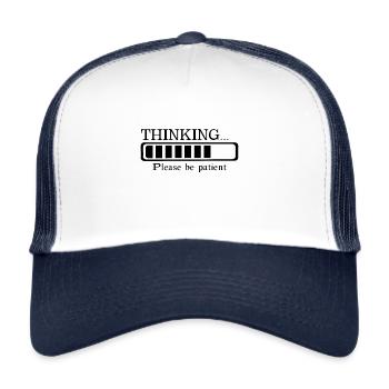 Thinking please be patient - Trucker Cap - Weiß/Navy - Vorne