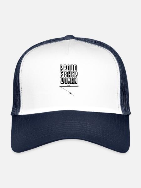 Fier pêche Pêche Pêche Pêche Homme de pêche - Casquette trucker  - blanc/marine - Devant