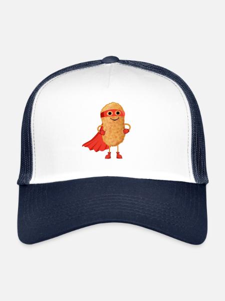 Super Hero Chicken Nuggets Funny Nugget Man Cadeau F - Casquette trucker  - blanc/marine - Devant