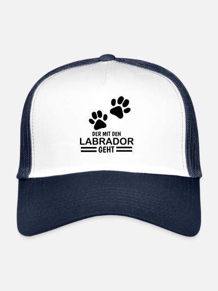 Herrchen Labrador der mit dem Labrador geht - Trucker Cap - Weiß/Navy