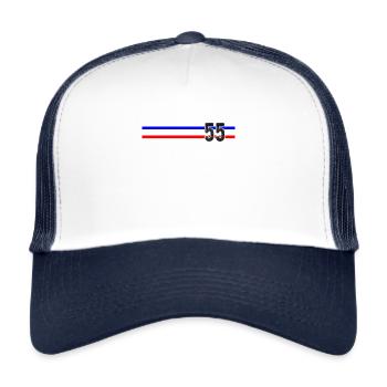 Fifty Five and Counting Tri-stripe - Trucker Cap - white/navy - Front