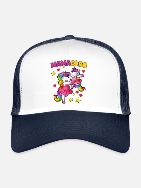 Mamacorn Unicorn Mama Cute Mom Ballerina Mother's - Trucker Cap - white/navy - Front
