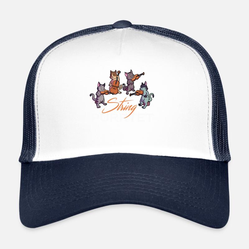 String Purrtet Katze spielen Violin Cello Kitty Clas Trucker Cap