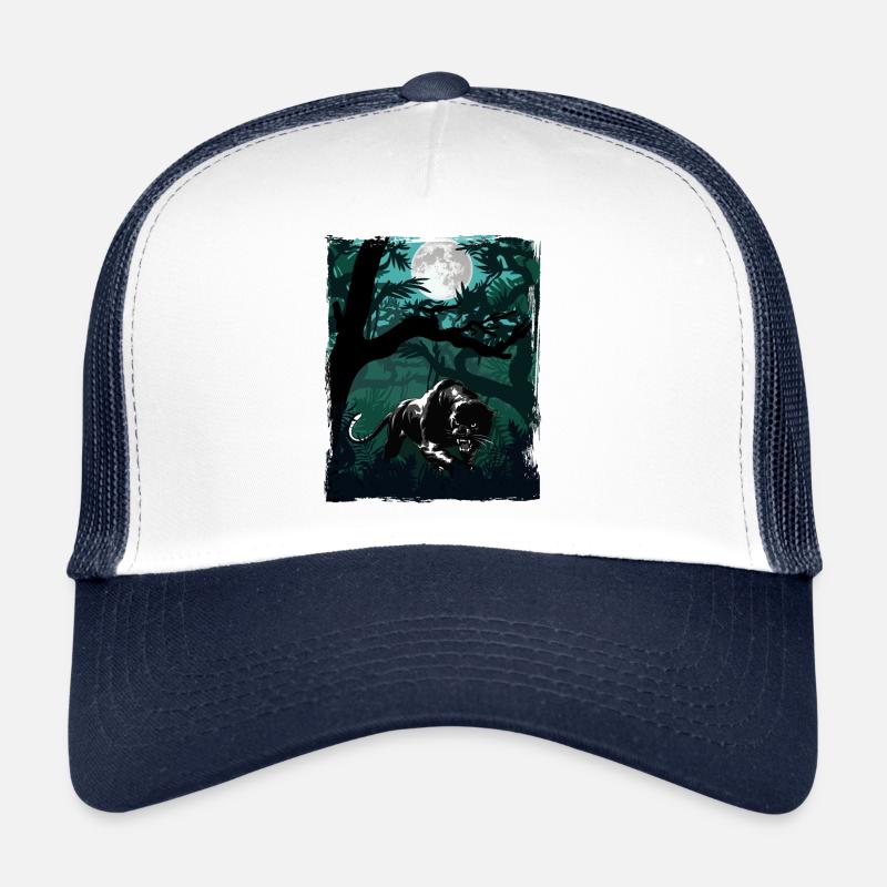 Black Panther in the Jungle - Trucker Cap - white/navy