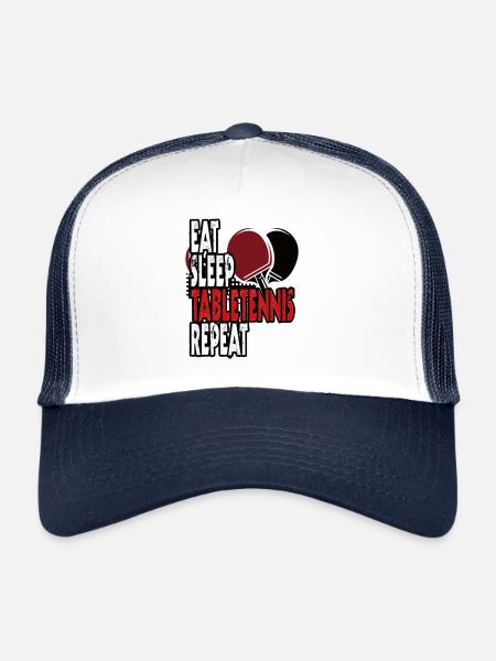 EAT SLEEP Ping-pong REPEAT - Player Trainer Gift - Casquette trucker  - blanc/marine - Devant