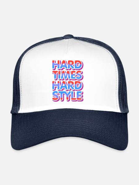 Hardstyle Rave Techno Sort Fêter Festival - Casquette trucker  - blanc/marine - Devant