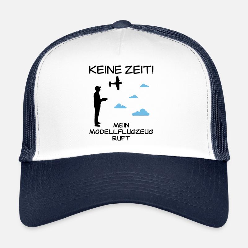RC Flugzeug Lustiger Spruch Modellflug Geschenk - Trucker Cap - Weiß/Navy