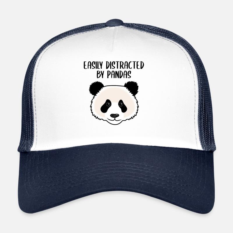 Panda Geschenk Damen Herren Kinder Lustiger Spruch - Trucker Cap - Weiß/Navy