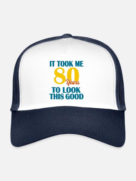 80th Birthday - Trucker Cap - white/navy - Front
