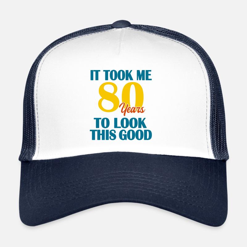80e anniversaire - Casquette trucker  - blanc/marine
