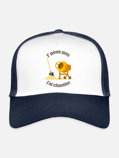 J'peux pas j'ai chantier travaux maison - Casquette trucker  - blanc/marine - Devant