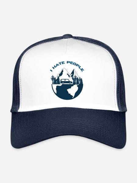 I Hate People Mountain Weekend Getaway - Casquette trucker  - blanc/marine - Devant