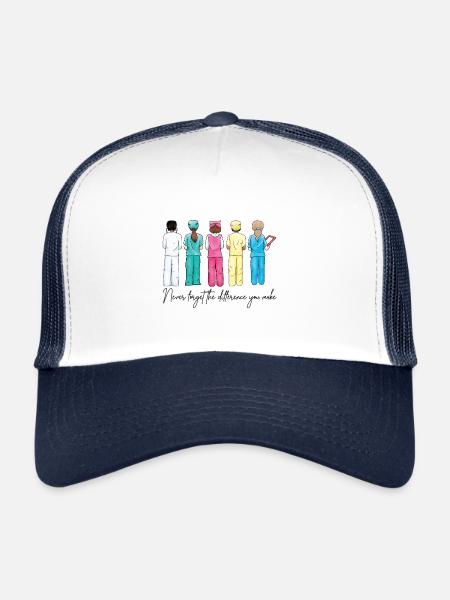 Nurse Team Appreciation Quote - Trucker Cap - white/navy - Front