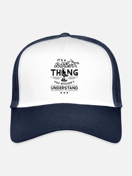 C’est un Barbier Barbier Barbier Barber - Casquette trucker  - blanc/marine - Devant