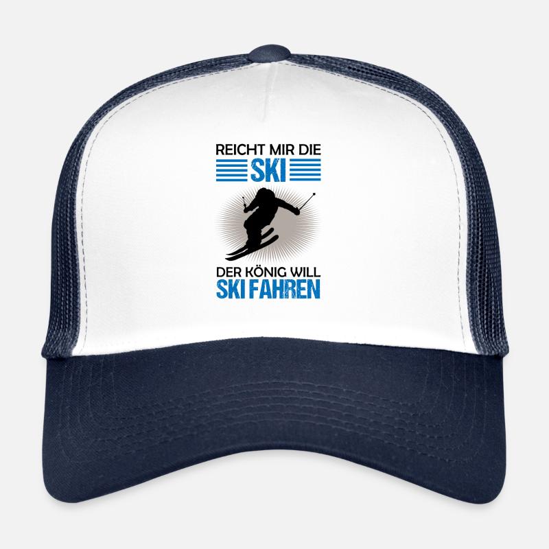 Skifahren Skifahrer Geschenk Lustiger Spruch - Trucker Cap - Weiß/Navy