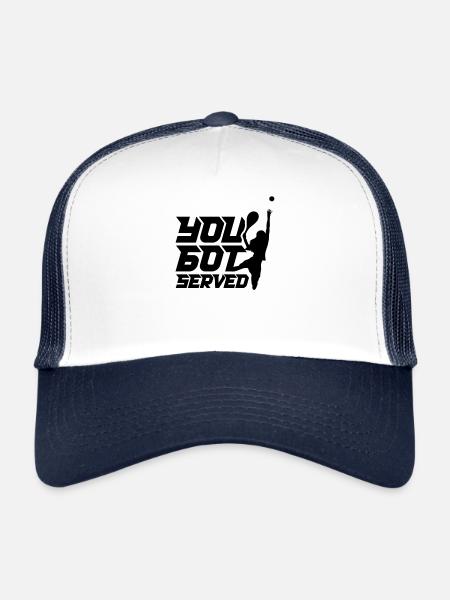 Tennis Tennisspieler Tennislehrer Tennisplatz - Trucker Cap - Weiß/Navy - Vorne