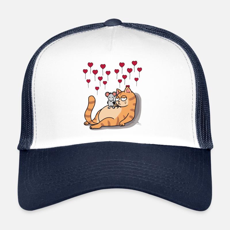 Chat Souris pour toujours Amis Amitié Cœurs Casquette trucker 