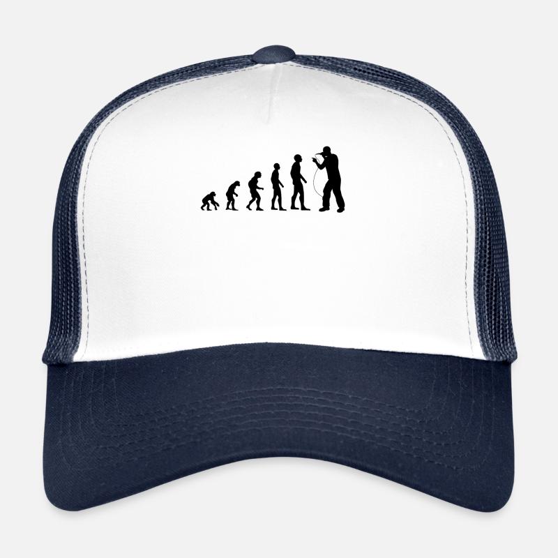 Rapper MC Hip Hop Rap Freestyle Battle Evolution - Trucker Cap - Weiß/Navy