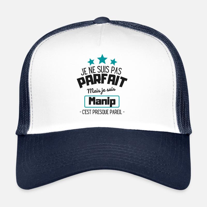 Je ne suis pas parfait mais je suis manip - Casquette trucker  - blanc/marine