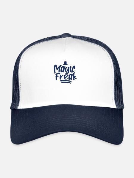 Magicien magique magicien magique - Casquette trucker  - blanc/marine - Devant