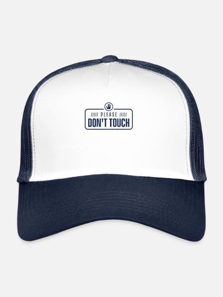 Please do not touch hands away fingers touch - Trucker Cap - white/navy - Front