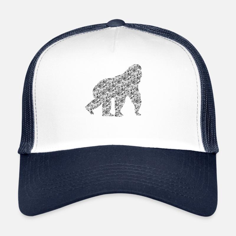 Gorillas Muster Gorilla - Trucker Cap - Weiß/Navy