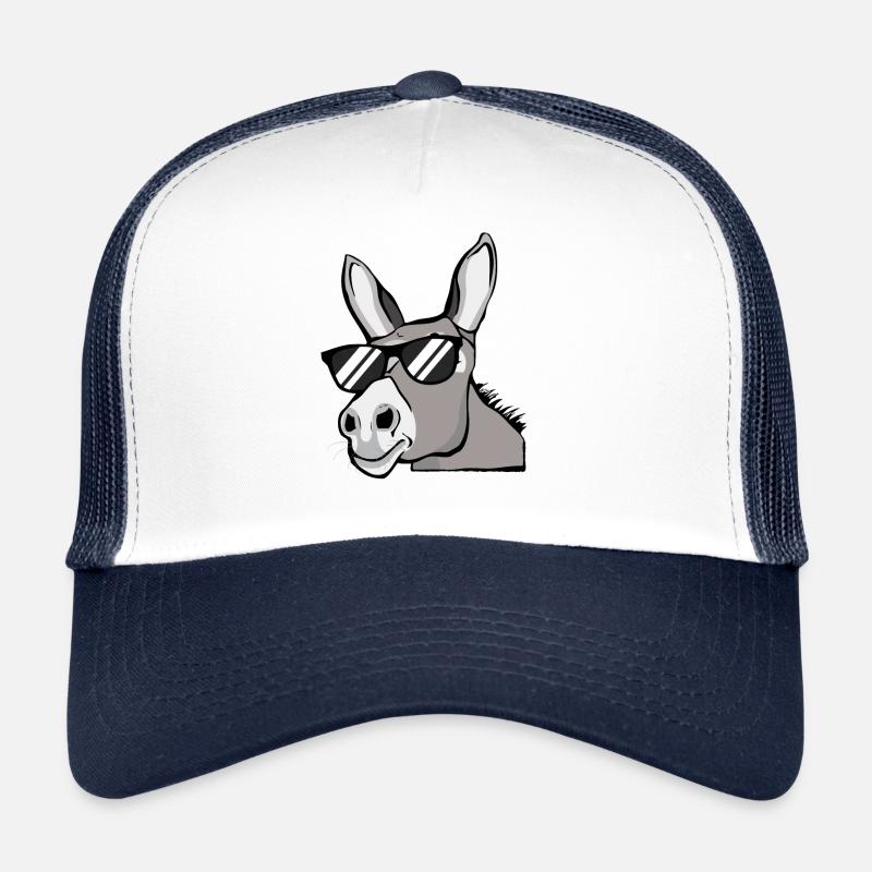 Âne Avec lunettes de soleil Maison Ferme Animaux Cadeau Casquette trucker 