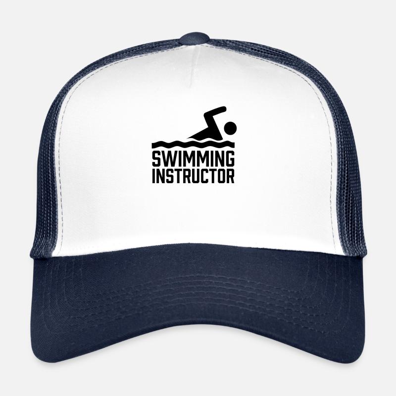 Swimming Instructor Swimming Coach Swimming Course Profession - Trucker Cap - white/navy