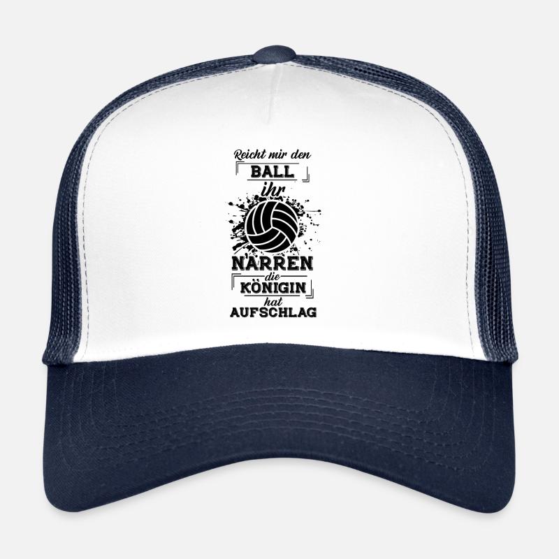 Volleyballtrainer Spruch, Volleyball Geschenk - Trucker Cap - Weiß/Navy