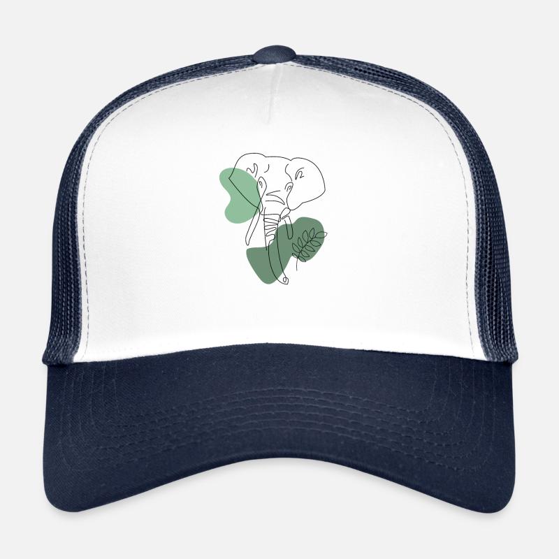 Elephant One Line Art Cadeau d’art abstrait Casquette trucker 