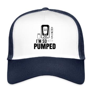 Ich Bin So Aufgepumpt Diabetes Diabetiker Insulin - Trucker Cap - Weiß/Navy - Vorne