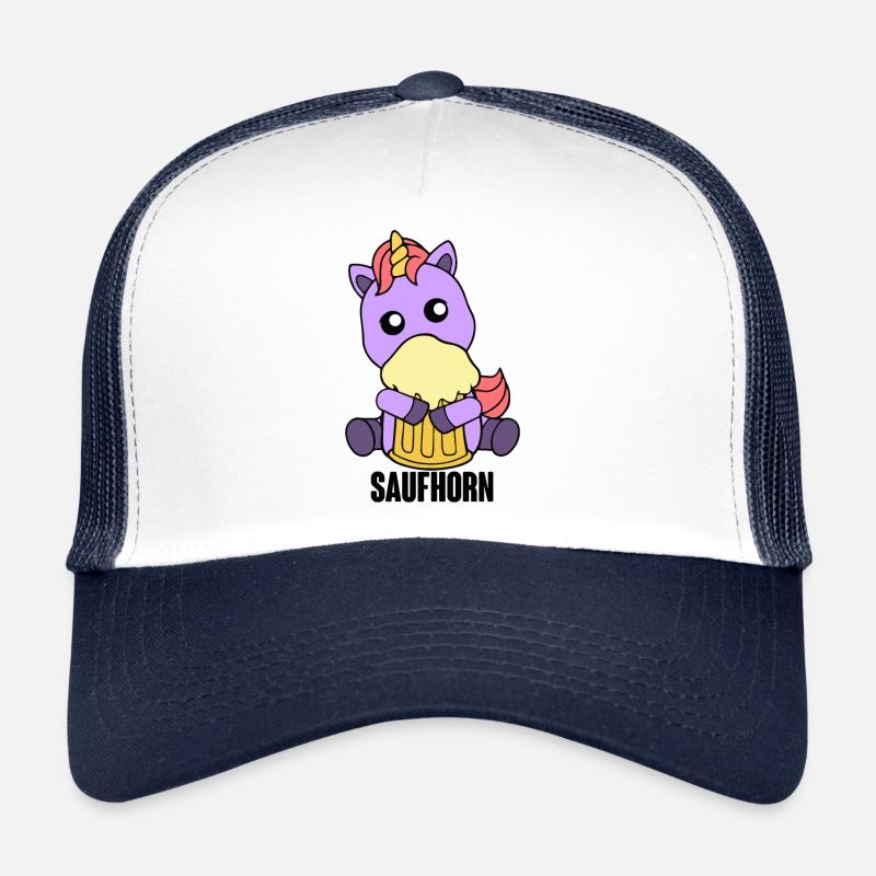 Saufhorn Einhorn Unicorn Biertrinker Saufen Bier Trucker Cap