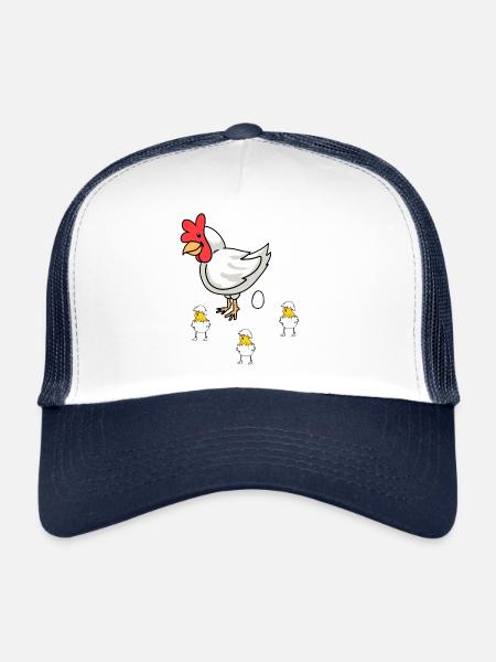 Poultry Poultry Chicken Hen Eggs Easter Children - Trucker Cap - white/navy - Front