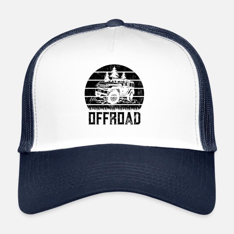 Offroad Urlaub Geländewagen Offroader Outdoor - Trucker Cap - Weiß/Navy