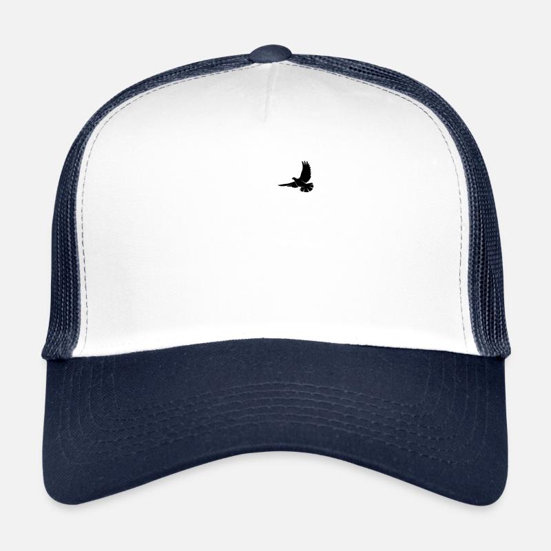 Kleine weiße Friedenstaube in schwarz - Trucker Cap - Weiß/Navy