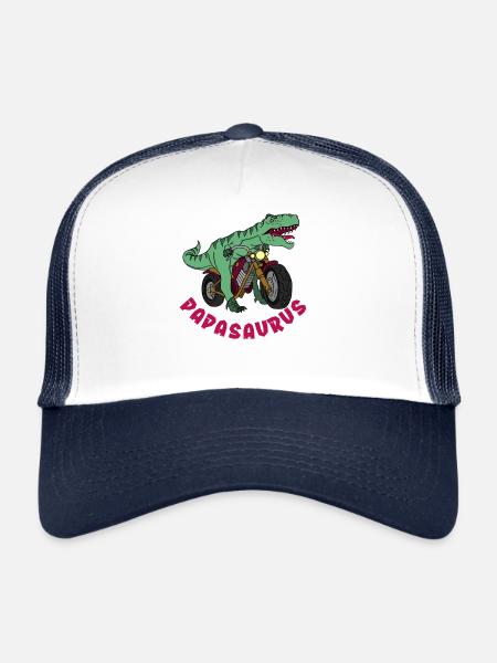 Papasaurus - Casquette trucker  - blanc/marine - Devant