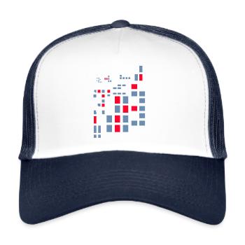 Pixel Pixel World Abstract City Map Crypto Style - Casquette trucker  - blanc/marine - Devant