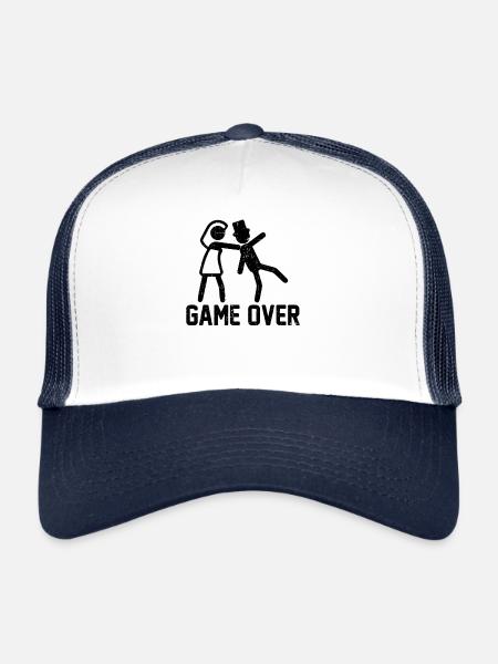 Fin De Partie Mariage Amour Coeur Love Cadeau Cool - Casquette trucker  - blanc/marine - Devant