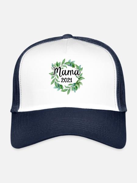 Mama 2022 Schwanger Schwangerschaft Mom To Be - Trucker Cap - Weiß/Navy