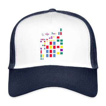 Pixel Art Abstract City Kypto - Trucker Cap - white/navy - Front