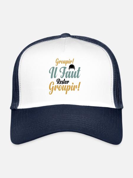 Groupir If Faut Rester Groupir - Casquette trucker  - blanc/marine - Devant