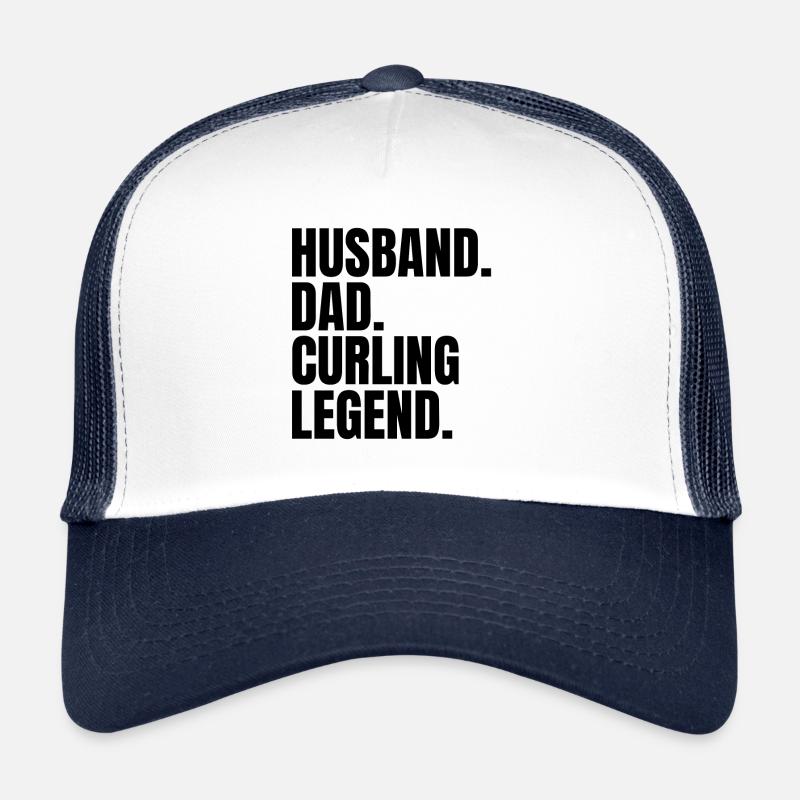 Husband Dad Curling Legend Trucker Cap
