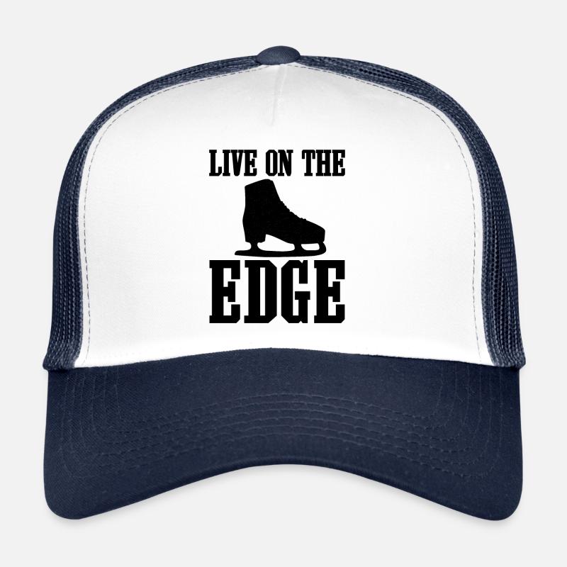 Live On The Edge Drôle de patinage sur glace Casquette trucker 