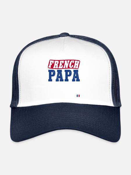 French Papa - Original Souvenir of a French Papa - Trucker Cap - white/navy - Front