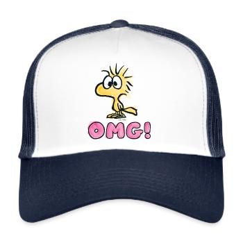 Peanuts Snoopy Mon Dieu Woodstock - Casquette trucker  - blanc/marine - Devant