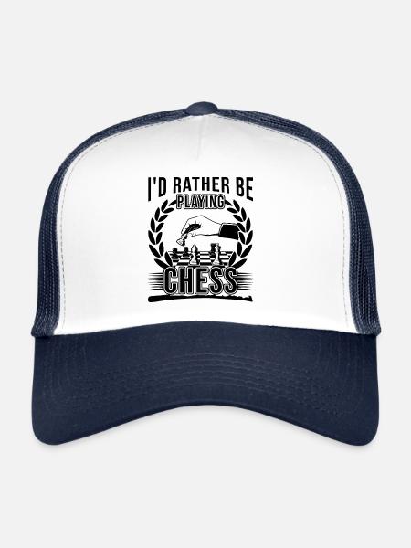 I'd Rather Be Playing Chess - Trucker Cap - white/navy - Front